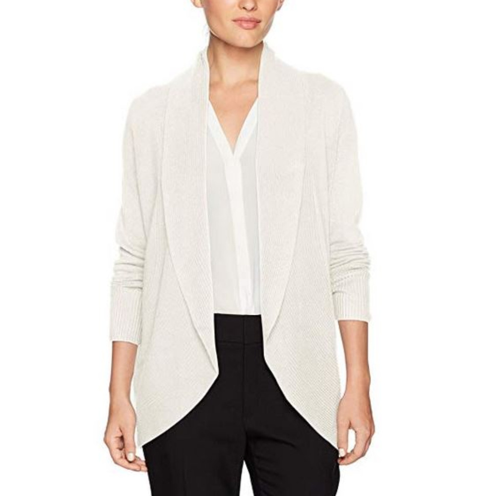 SAG HARBOR Petite Long Sleeve Curved Hem Cardigan